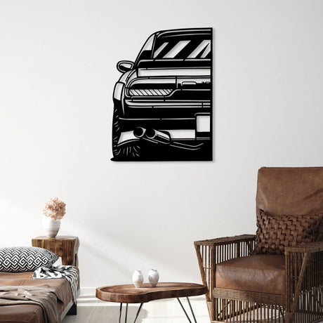 180 SX S13 Car Silhouette Metal Wall Art (Rear View) - BrossHome Metal Wall Art