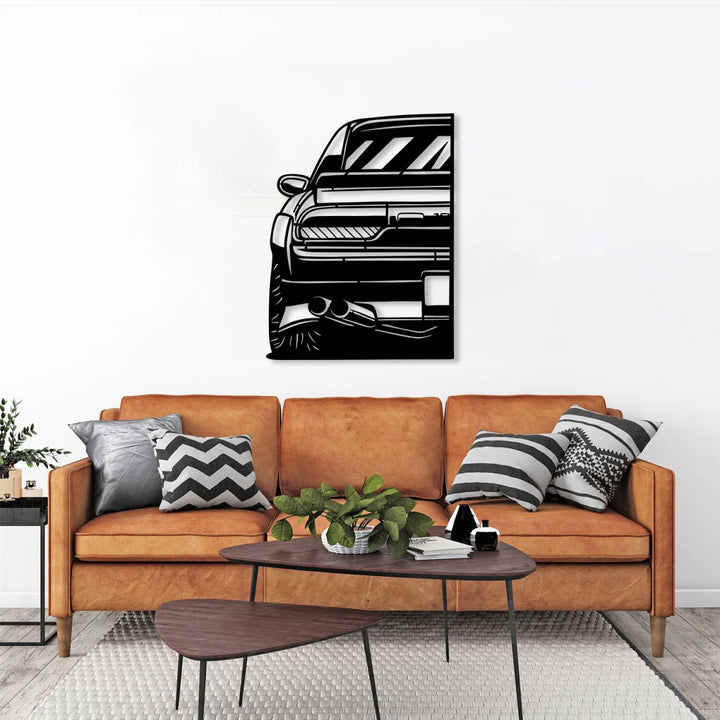 180 SX S13 Car Silhouette Metal Wall Art (Rear View) - BrossHome Metal Wall Art