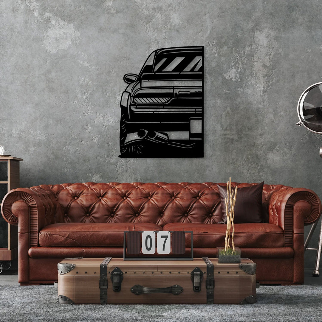 180 SX S13 Car Silhouette Metal Wall Art (Rear View) - BrossHome Metal Wall Art
