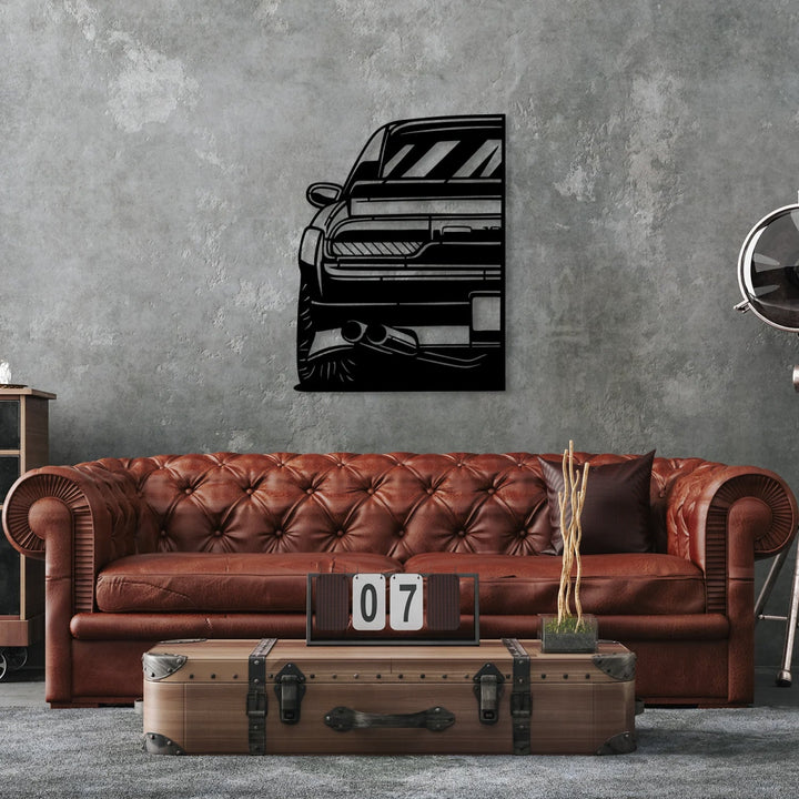 180 SX S13 Car Silhouette Metal Wall Art (Rear View) - BrossHome Metal Wall Art