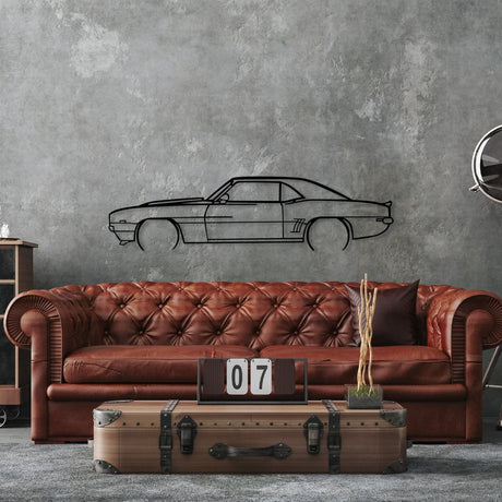 1969 Camaro Silhouette Car Metal Wall Art - BrossHome Metal Wall Art