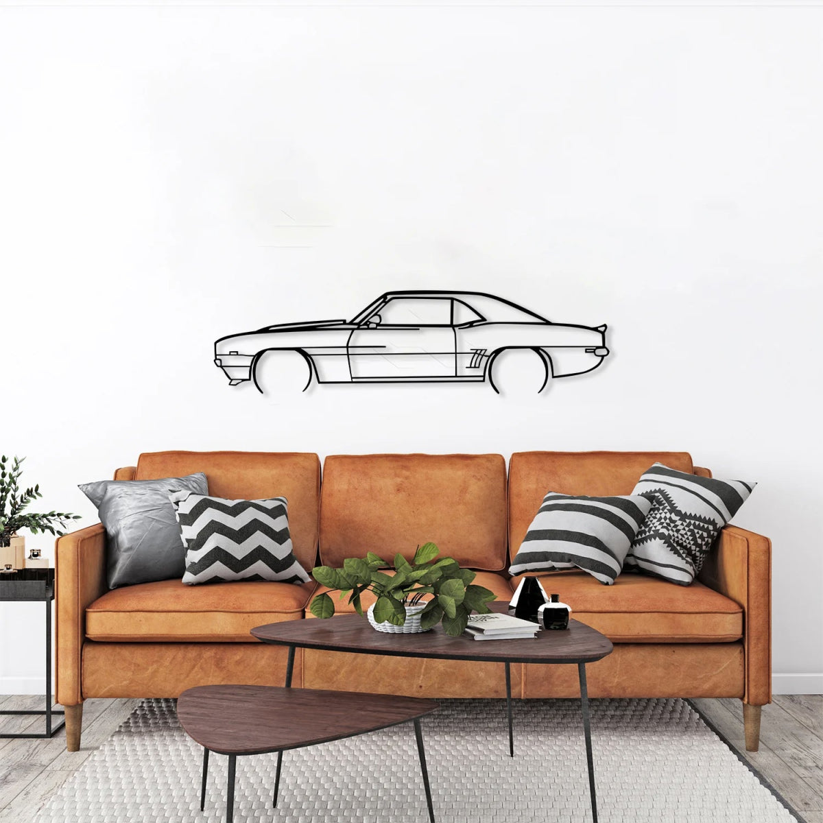 1969 Camaro Silhouette Car Metal Wall Art - BrossHome Metal Wall Art
