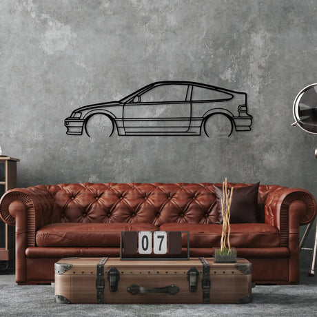 1990 Civic Hatchback Car Metal Silhouette Art - BrossHome Metal Wall Art