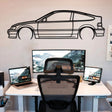 1990 Civic Hatchback Car Metal Silhouette Art - BrossHome Metal Wall Art