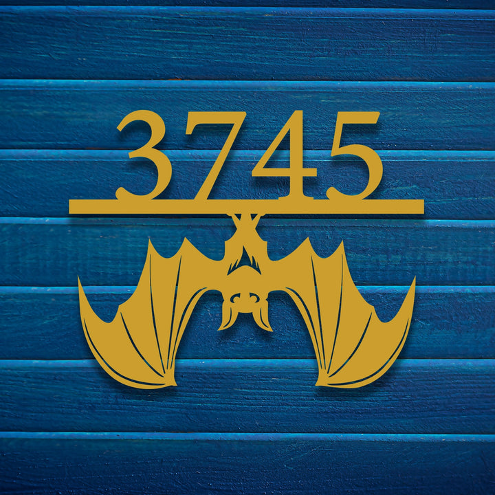 Custom Bat House Numbers Metal Garden Sign