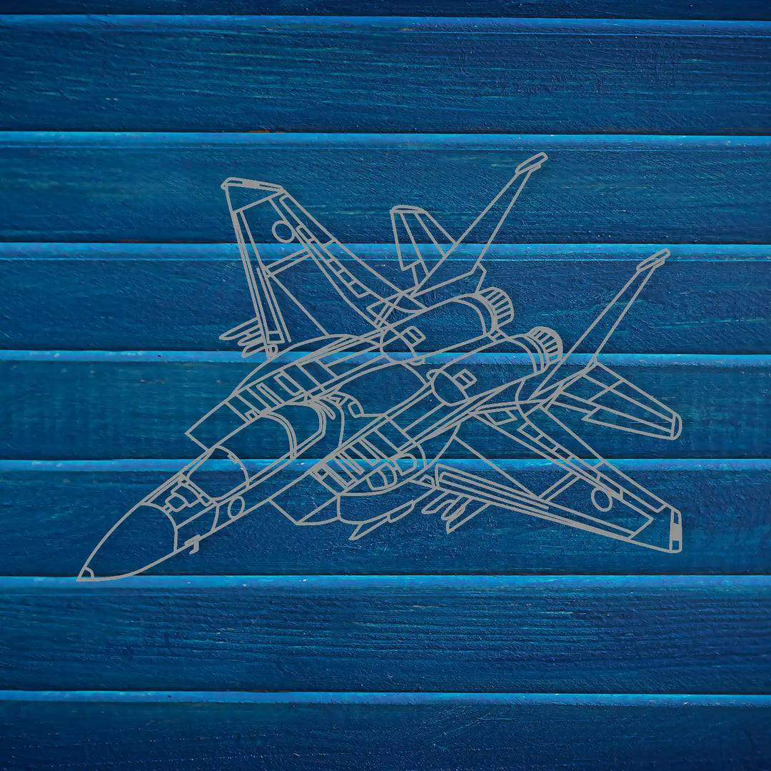 Wireframe aircraft silhouette creating a sense of motion and power.