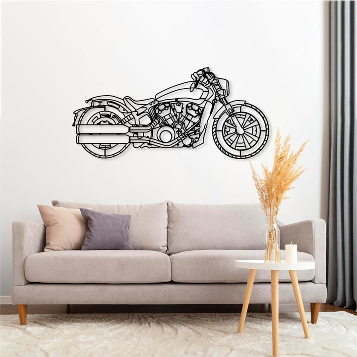 2021 Scout Bobber Metal Motorcycle Silhouette Wall Art - BrossHome Metal Wall Art