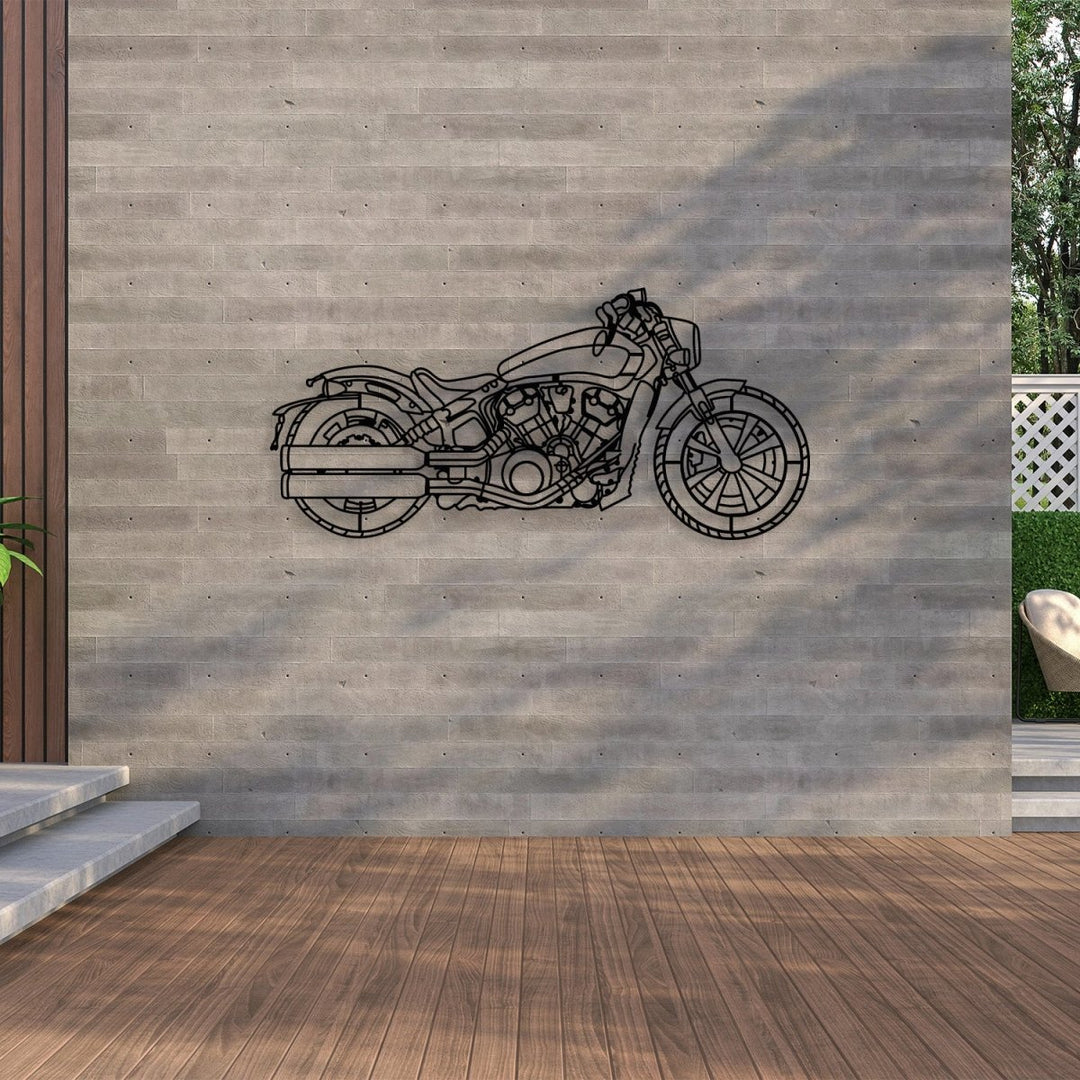 2021 Scout Bobber Metal Motorcycle Silhouette Wall Art - BrossHome Metal Wall Art