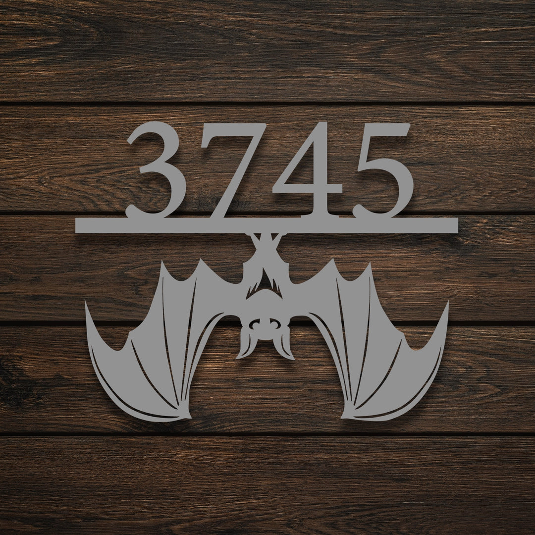 Custom Bat House Numbers Metal Garden Sign