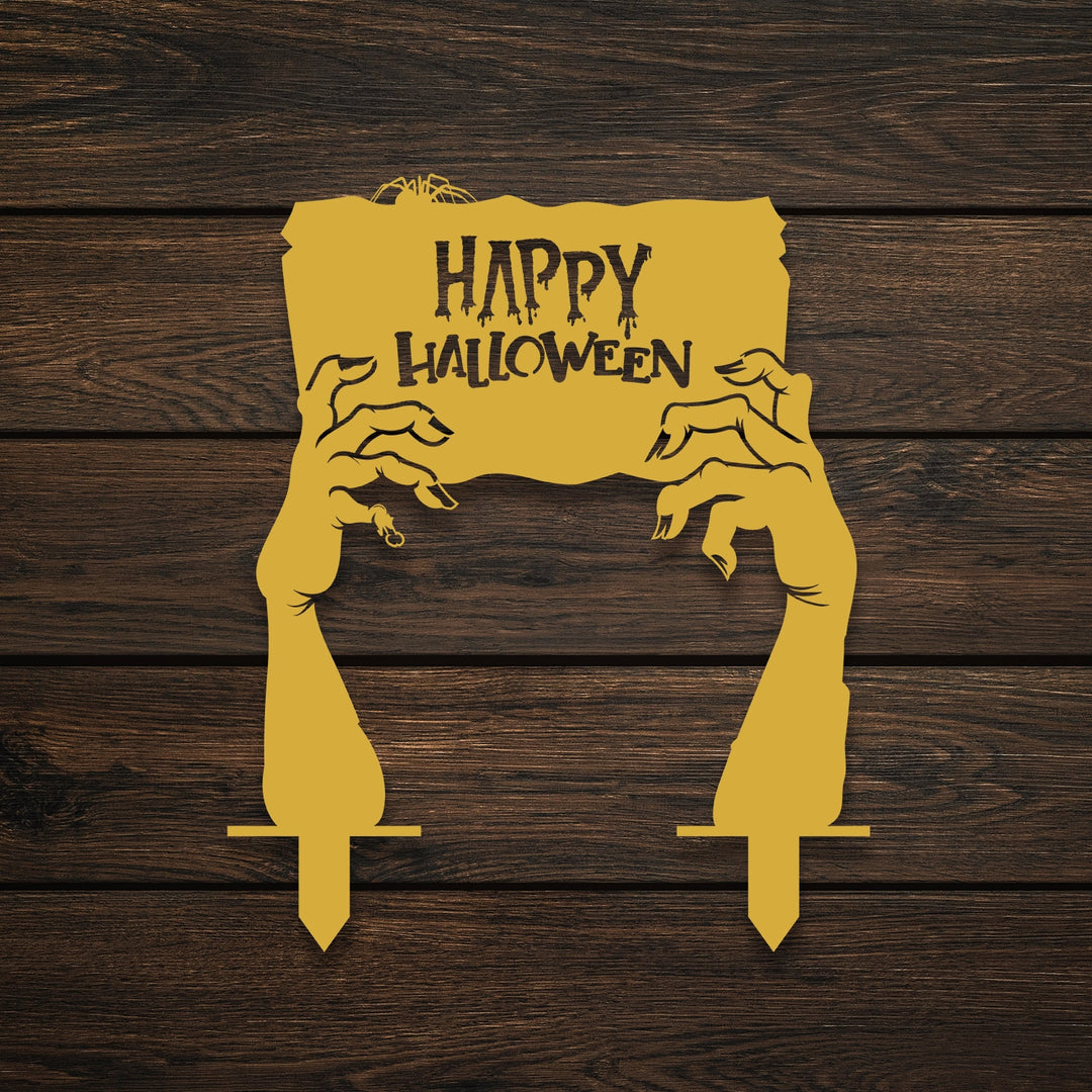 Happy Halloween Metal Garden Sign