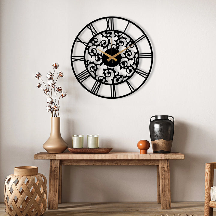 STYLISH EMBROIDERED METAL WALL CLOCK