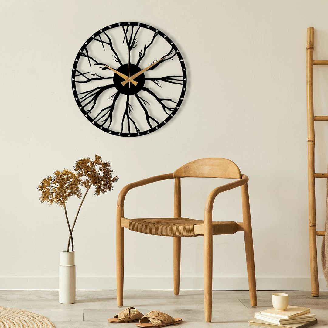 ROOT ENCLOSED METAL WALL CLOCK