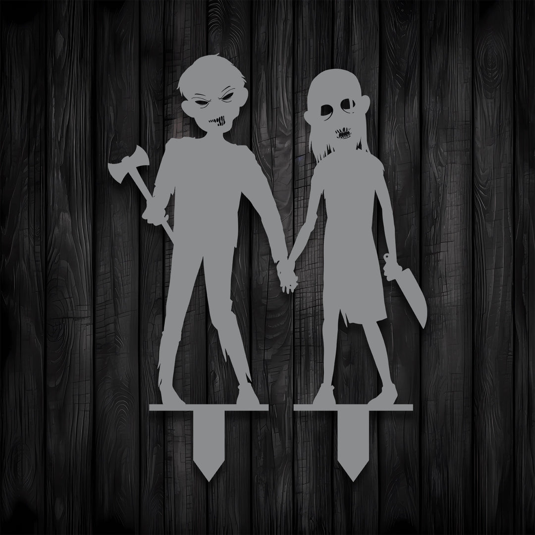 Zombie Kids Metal Garden Sign - 8