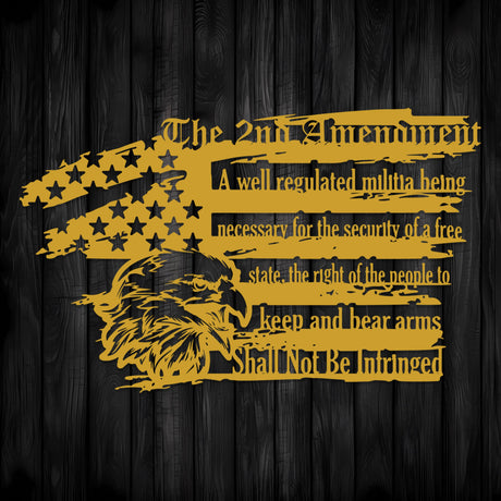 2nd Amendment Patriotic Metal Wall Art for Home & Garage - BrossHome Metal Wall Art