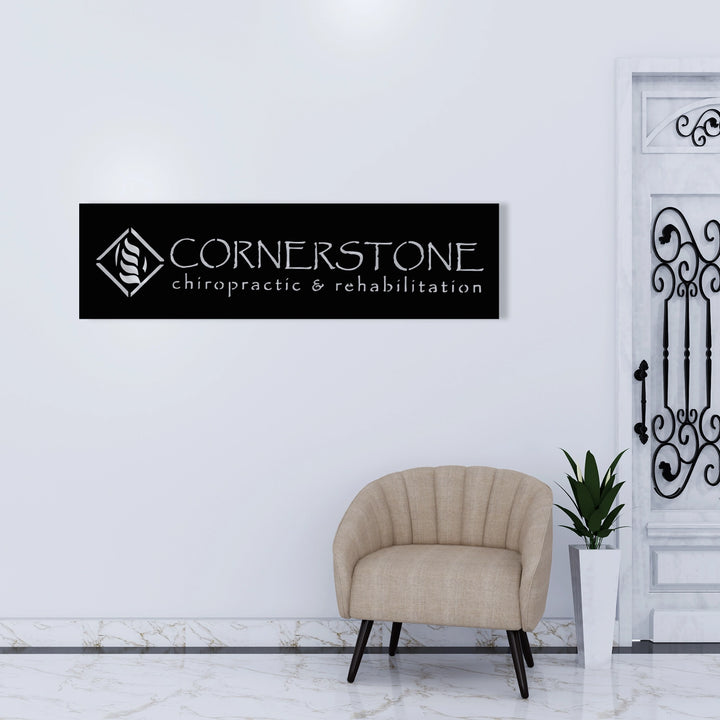 A professional and stylish metal logo design, perfect for offices, game rooms, and living spaces.