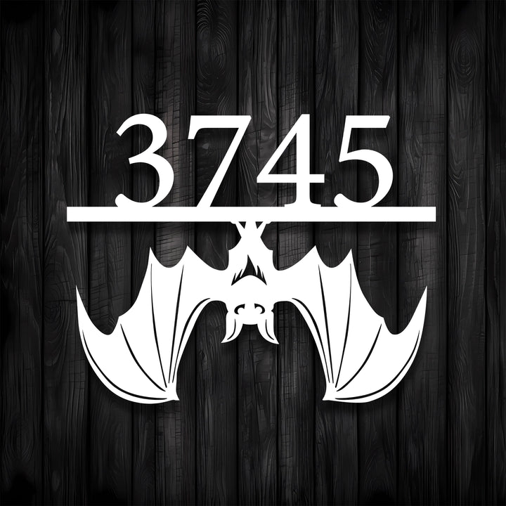 Custom Bat House Numbers Metal Garden Sign