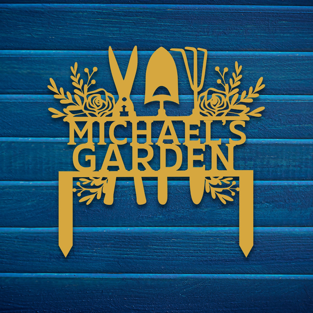 Custom Metal Garden Sign Stake Decor