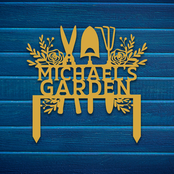 Custom Metal Garden Sign Stake Decor