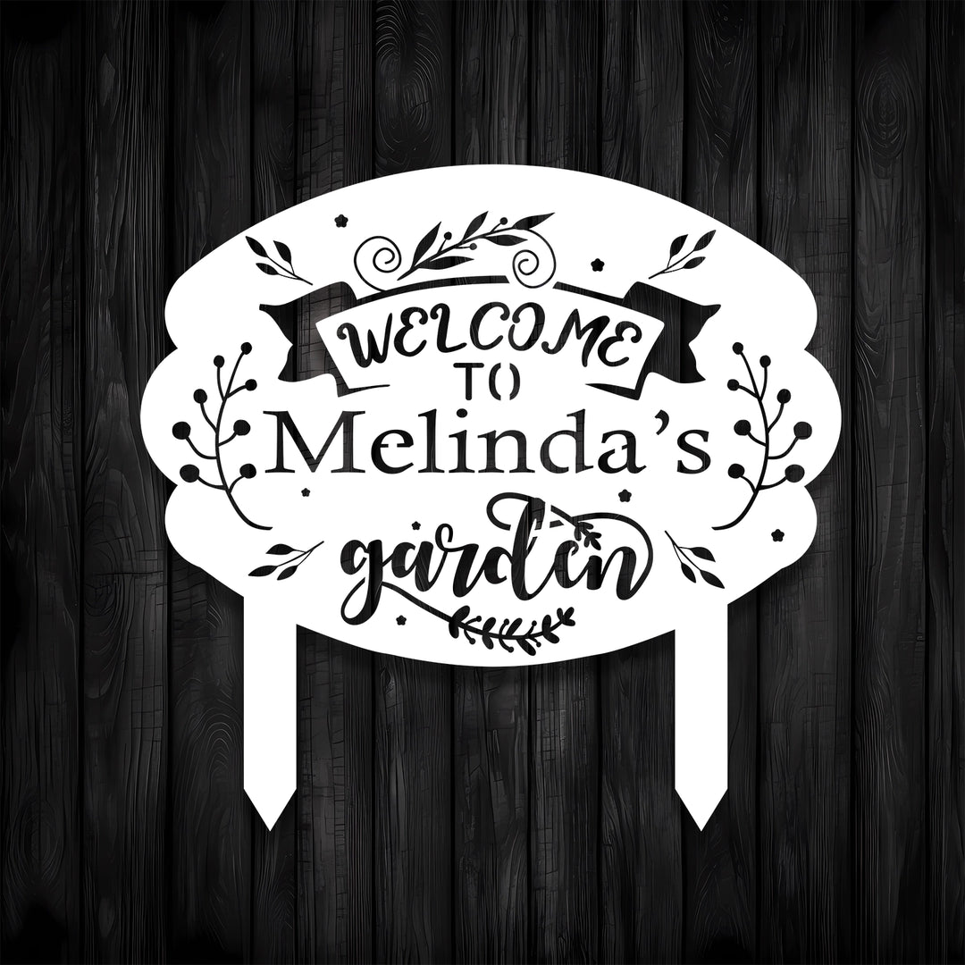 Customizable Garden Sign with Welcome Text