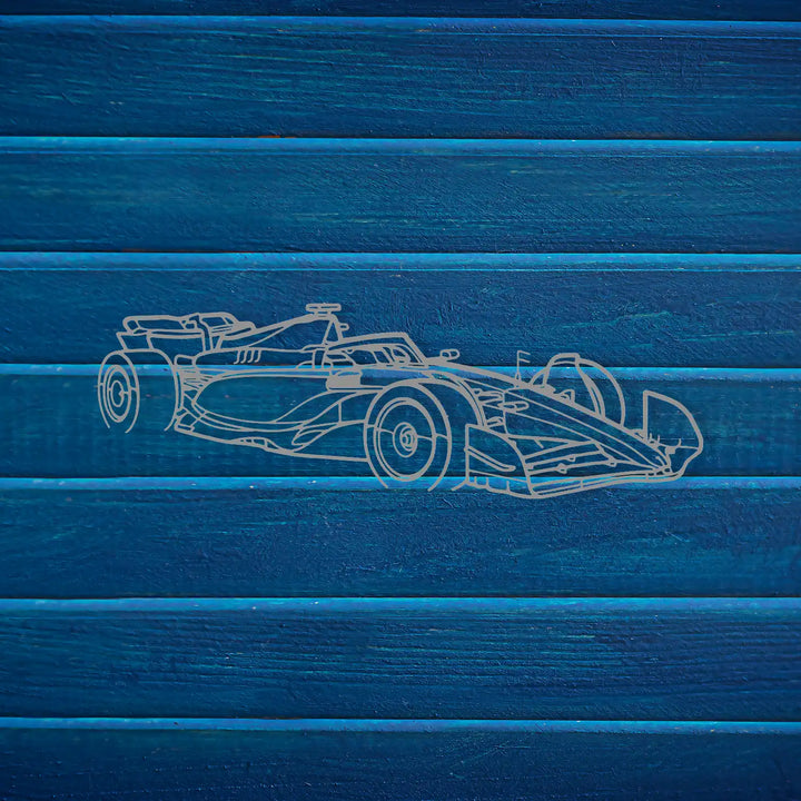 Elegant Formula 1 wall piece blending with natural and modern room elements.