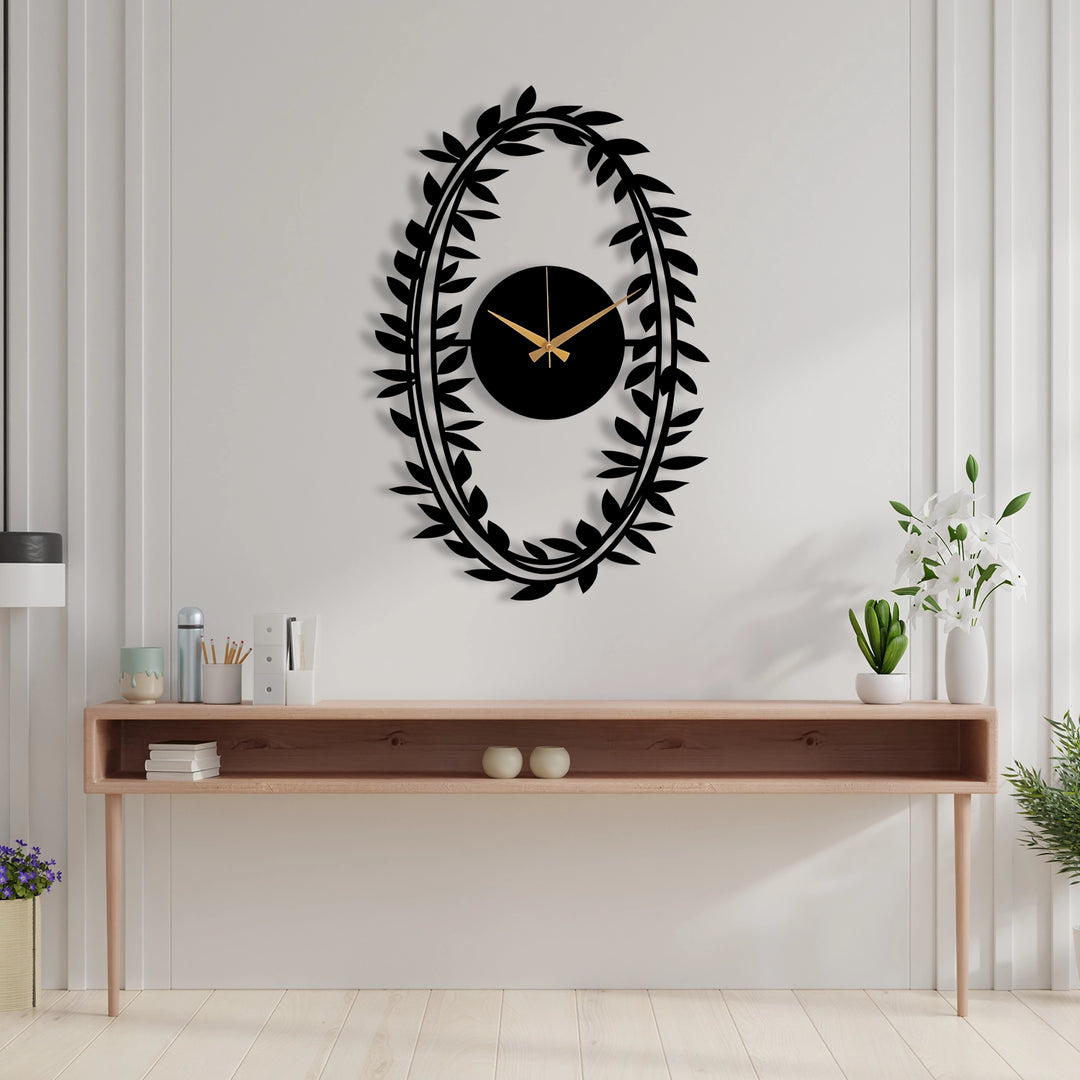 Branch Patterned Metal Wall Clock