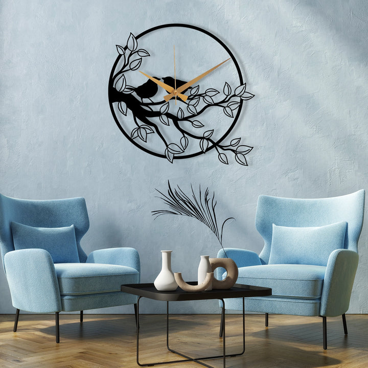 METAL WALL CLOCK WITH BRANCH DETAILED - 1