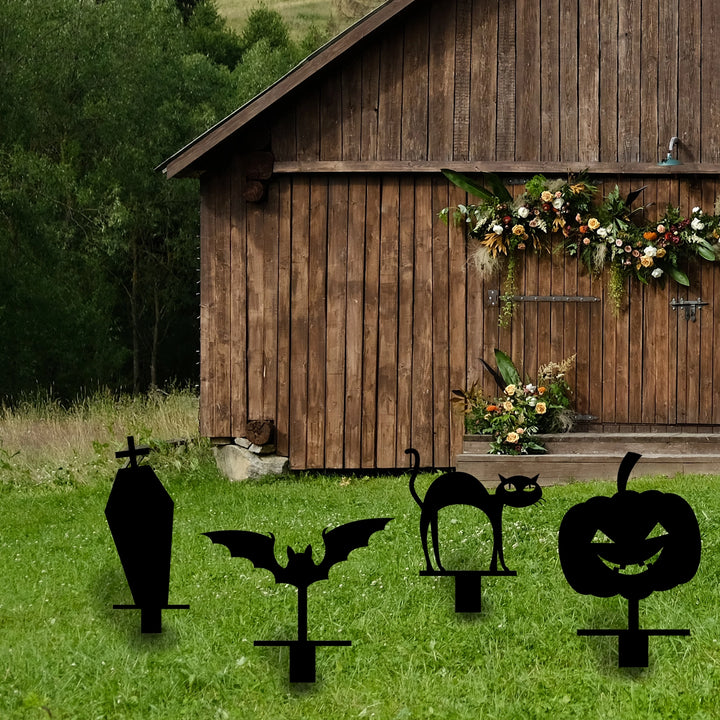 Halloween 4 Pieces Metal Garden Sign