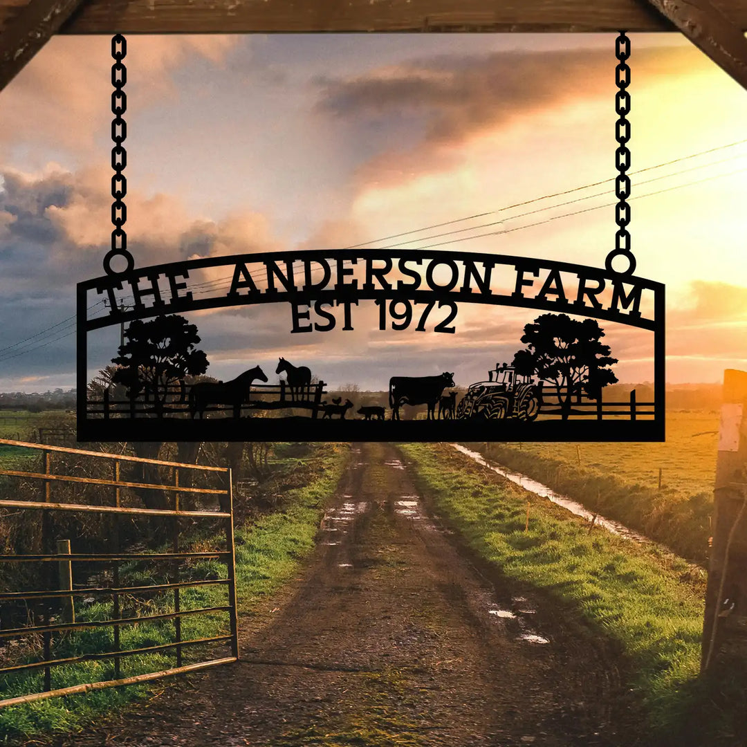 Custom Metal Farm Sign – The Anderson Farm – Established 1972 - 6