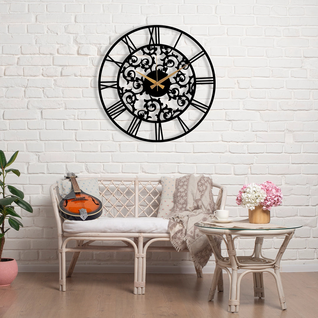 STYLISH EMBROIDERED METAL WALL CLOCK - 5