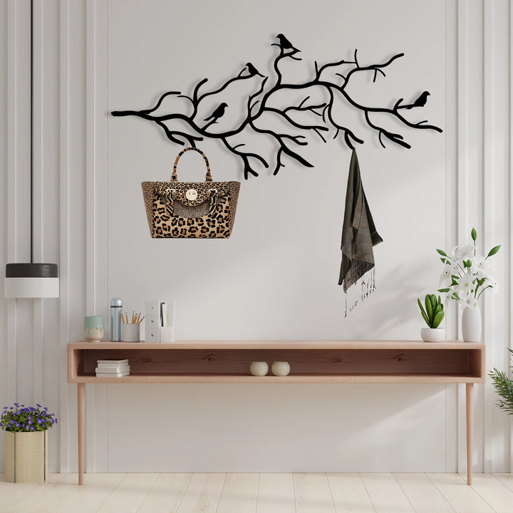 Branch Harmony Metal Wall Coat Rack - 5 