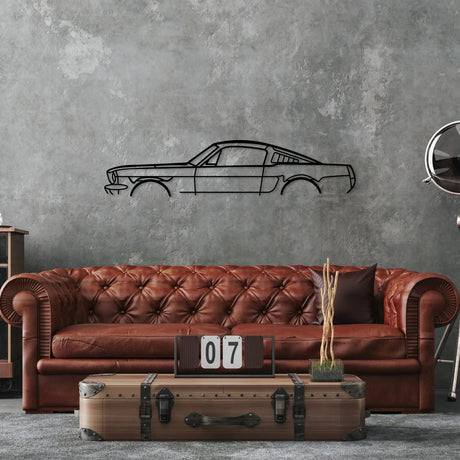 66 Mustang Fastback Silhouette Wall Art - BrossHome Metal Wall Art