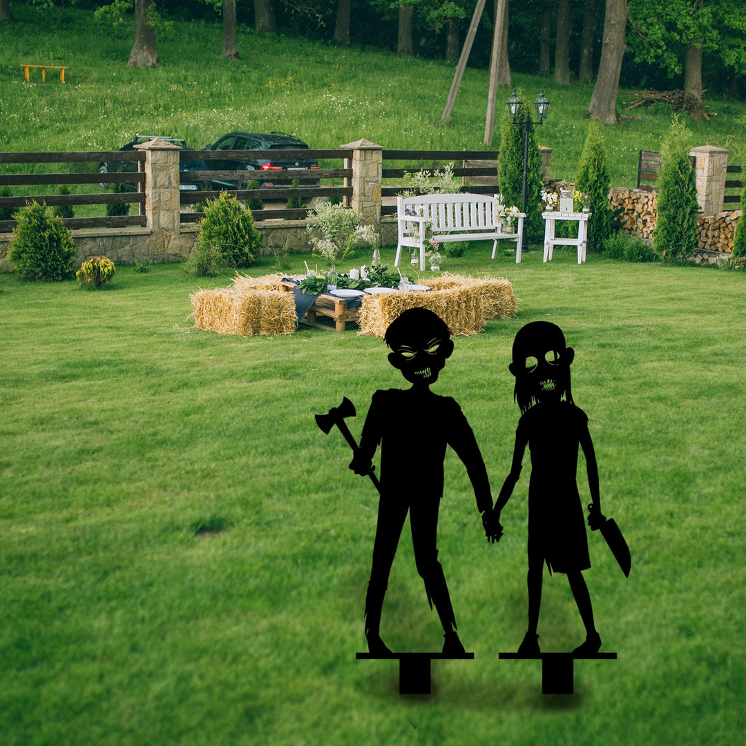 Zombie Kids Metal Garden Sign - 3