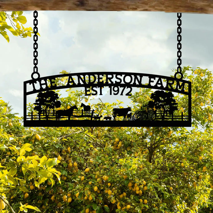 Custom Metal Farm Sign – The Anderson Farm – Established 1972 - 5