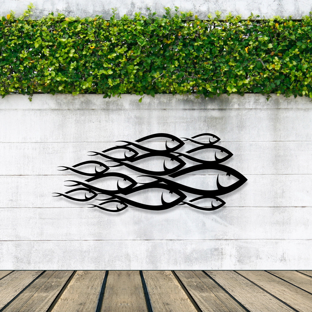 School Of Fish Metal Wall Decor