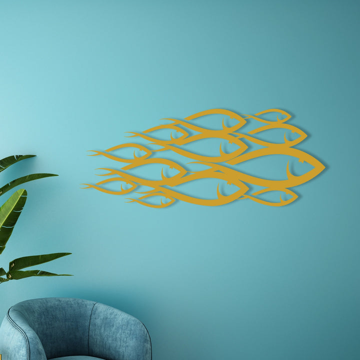 School Of Fish Metal Wall Decor