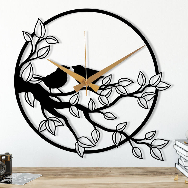 METAL WALL CLOCK WITH BRANCH DETAILED - 6