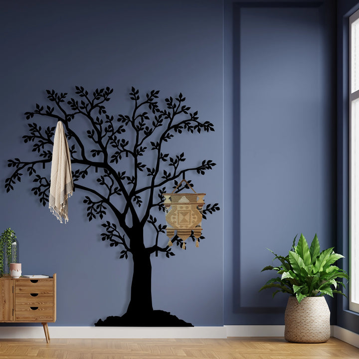 Tree of Life Metal Wall Coat Rack - 4