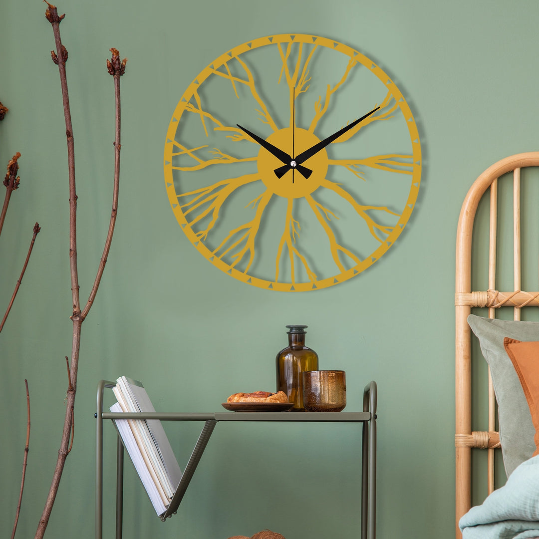 ROOT ENCLOSED METAL WALL CLOCK