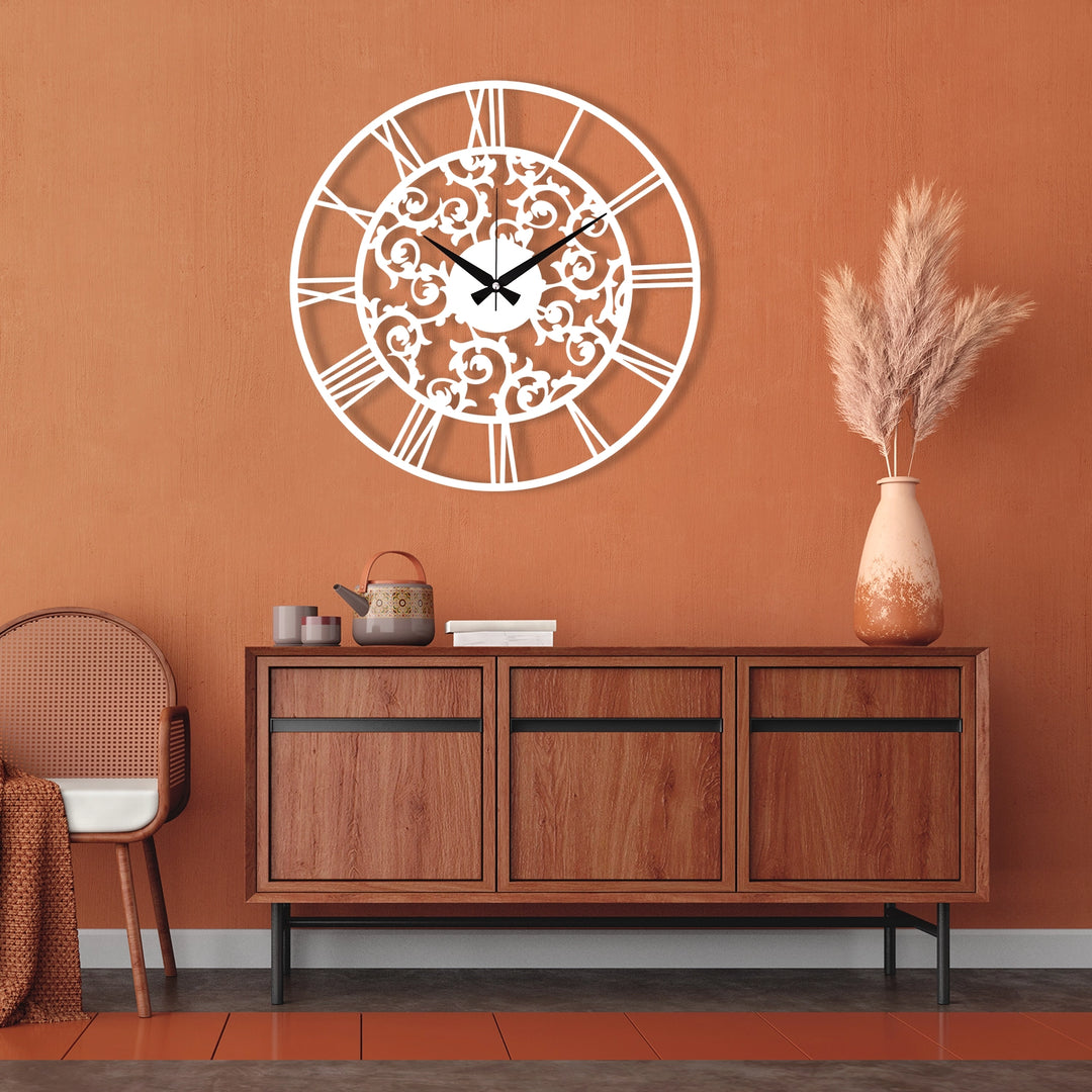 STYLISH EMBROIDERED METAL WALL CLOCK