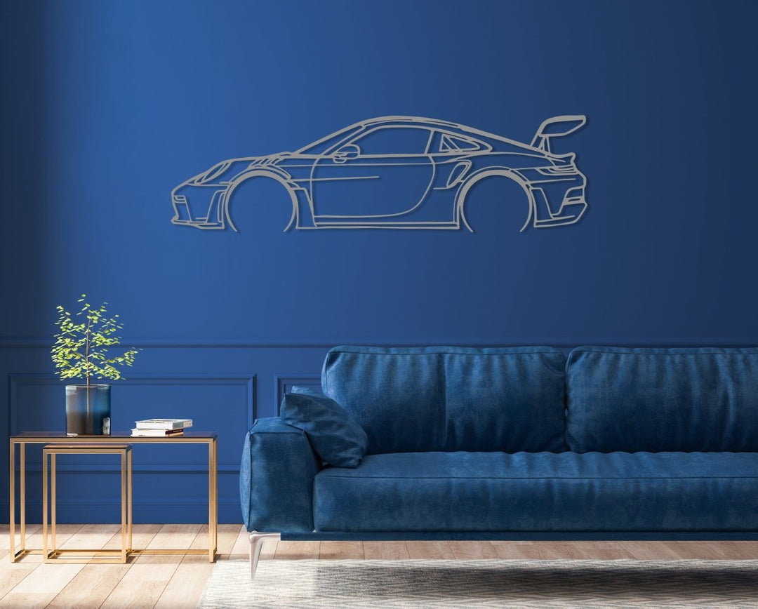 911 GT3 RS 992 - Metal Car Silhouette Wall Art - BrossHome Metal Wall Art