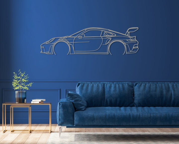 911 GT3 RS 992 - Metal Car Silhouette Wall Art - BrossHome Metal Wall Art