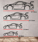 911 GT3 RS 992 - Metal Car Silhouette Wall Art - BrossHome Metal Wall Art