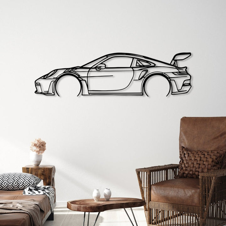 911 GT3 RS 992 - Metal Car Silhouette Wall Art - BrossHome Metal Wall Art