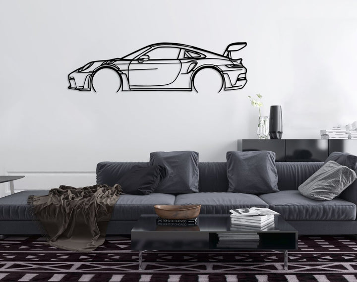 911 GT3 RS 992 - Metal Car Silhouette Wall Art - BrossHome Metal Wall Art