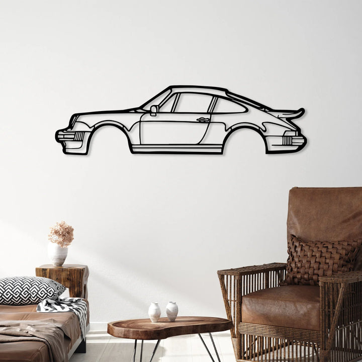 911 Turbo 930 Metal Car Silhouette Wall Art - BrossHome Metal Wall Art