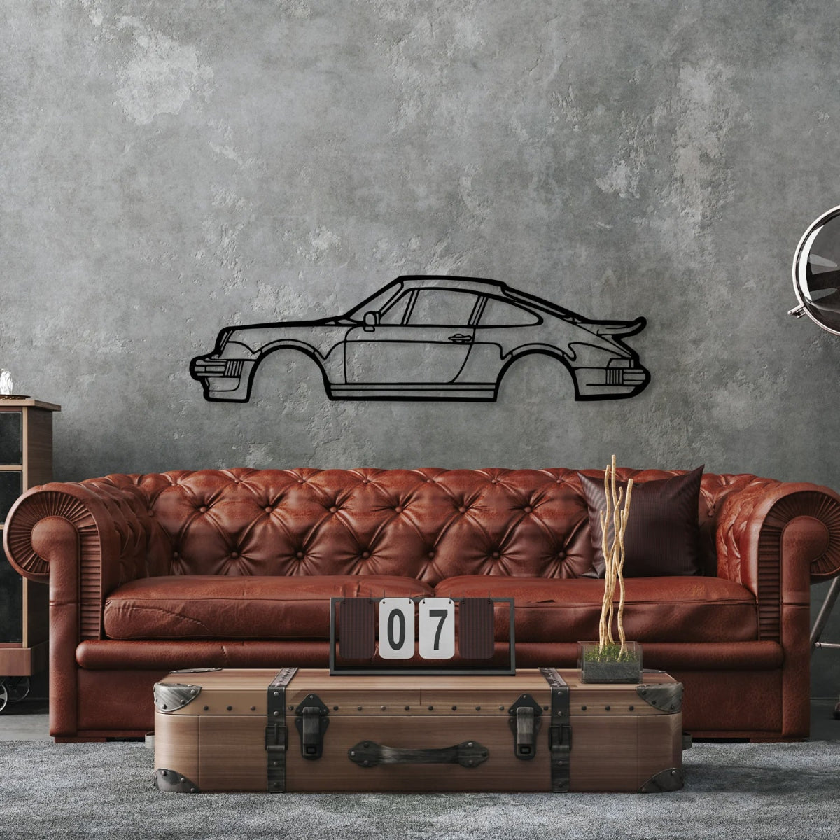 911 Turbo 930 Metal Car Silhouette Wall Art - BrossHome Metal Wall Art