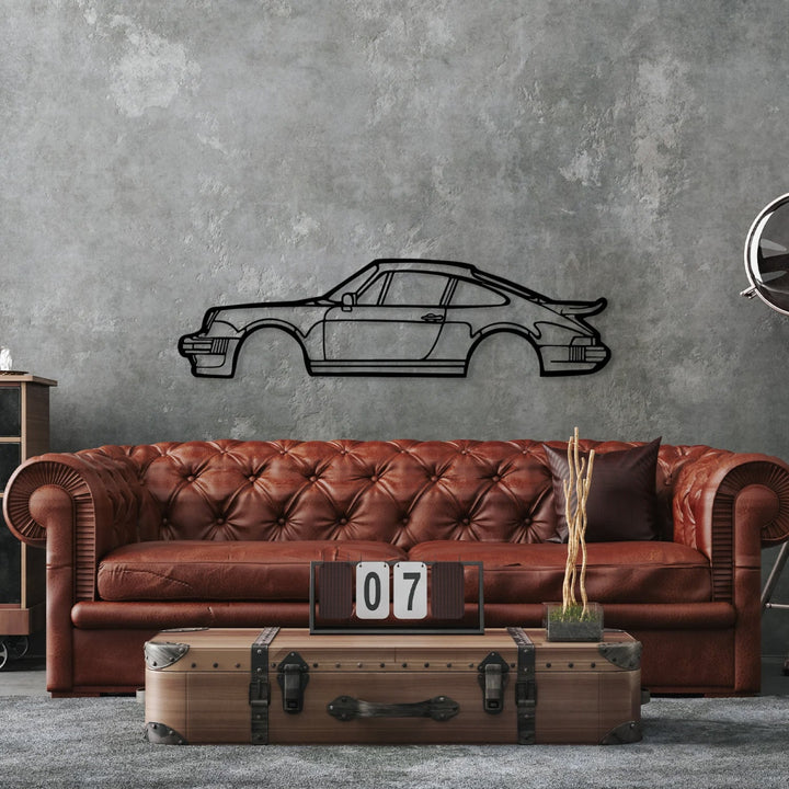 911 Turbo 930 Metal Car Silhouette Wall Art - BrossHome Metal Wall Art