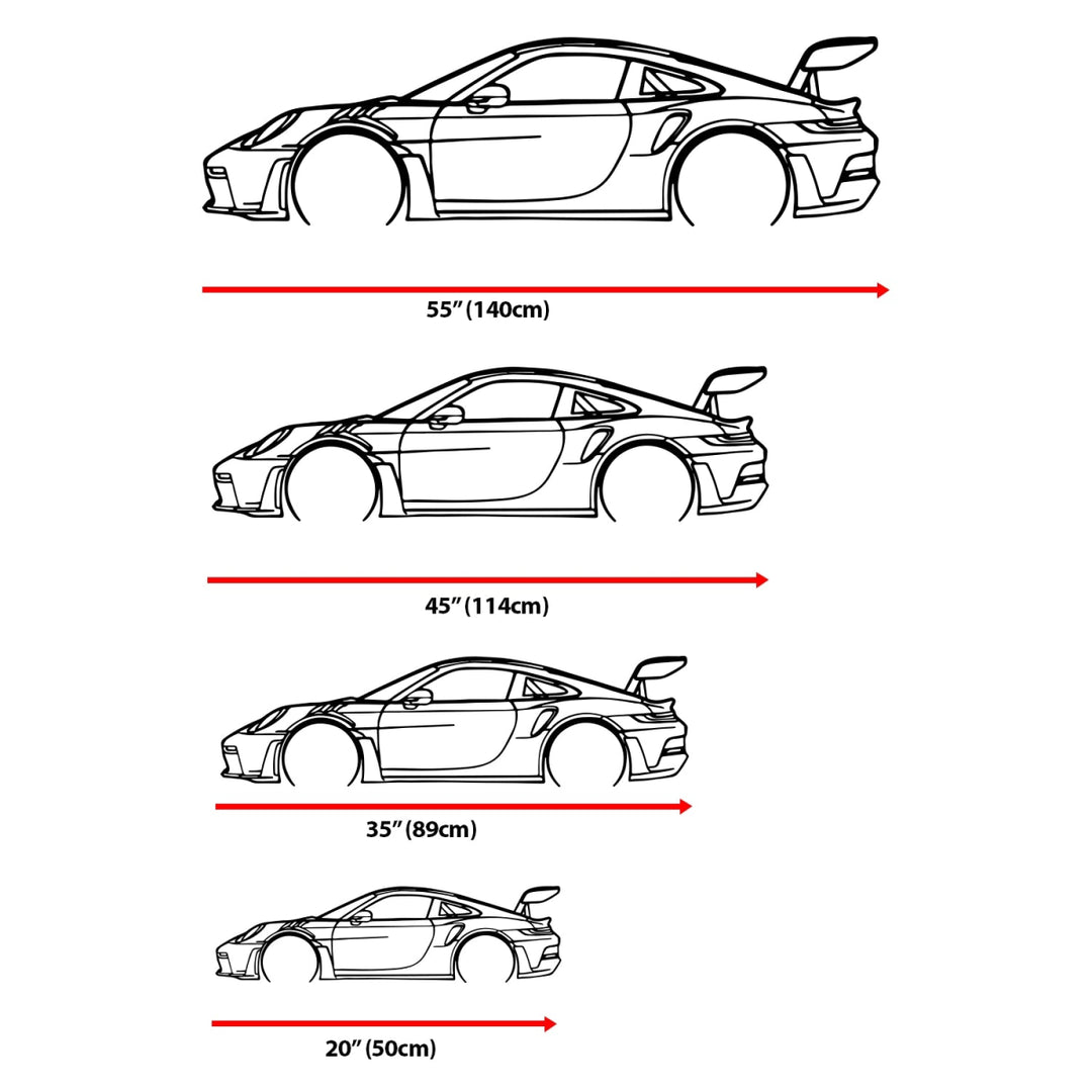 911 Turbo 930 Metal Car Silhouette Wall Art - BrossHome Metal Wall Art