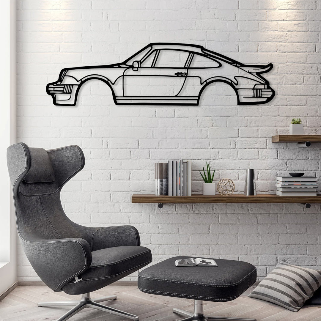 911 Turbo 930 Metal Car Silhouette Wall Art - BrossHome Metal Wall Art