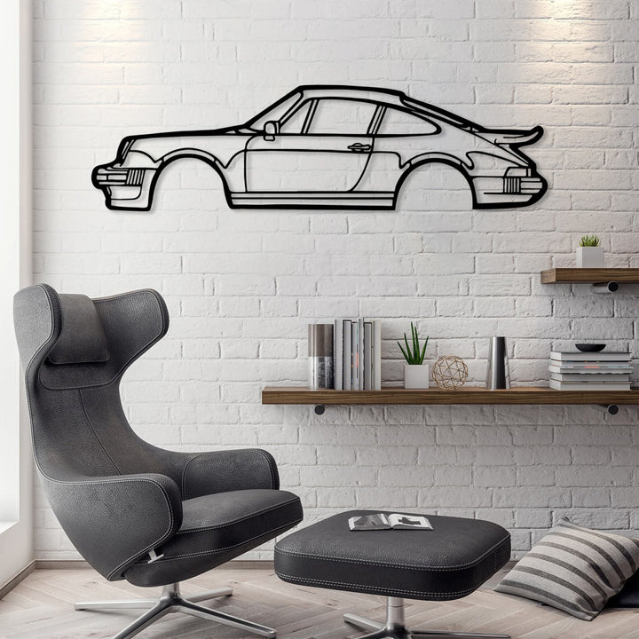 911 Turbo 930 Metal Car Silhouette Wall Art - BrossHome Metal Wall Art